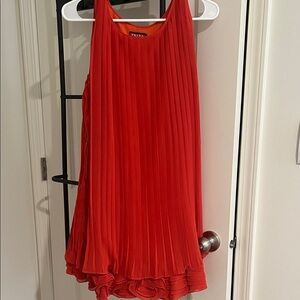 Vibrant red orange  Sleeveless above the knee Dress